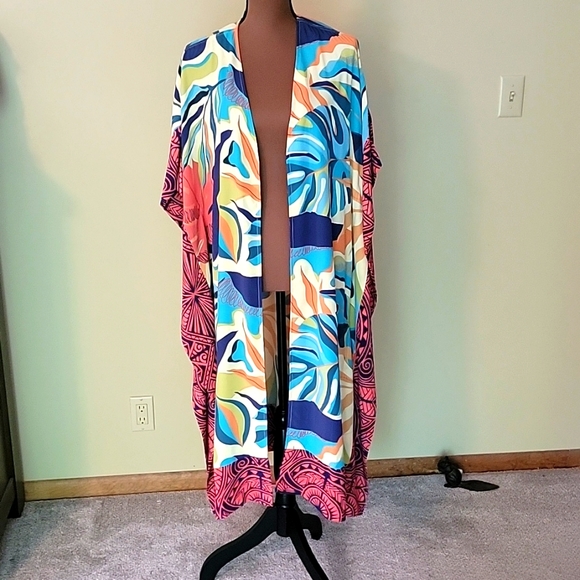 Soft Surroundings Long Tropical Kimono Size S/M - Picture 1 of 7